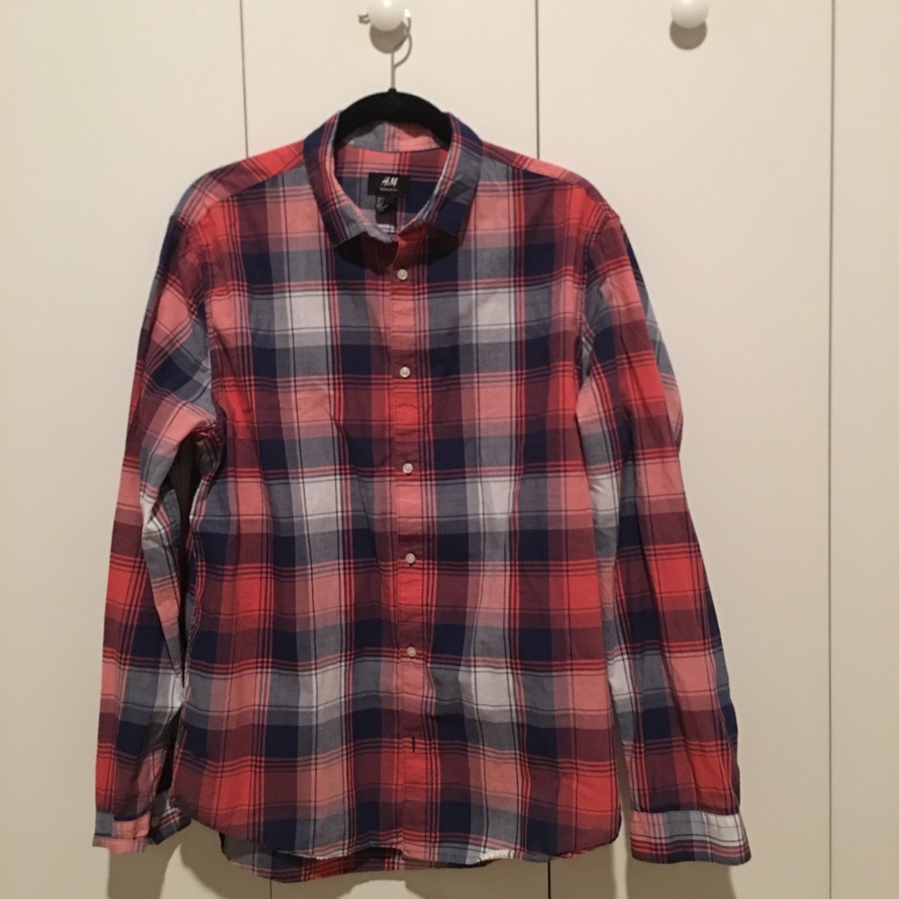 H&M long sleeve plaid shirt